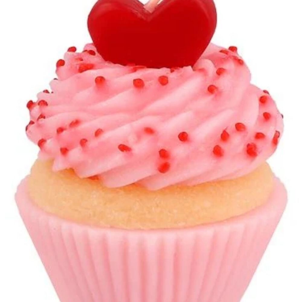 At Home Heart-Topped‎ Mini Dessert Cupcake Candle